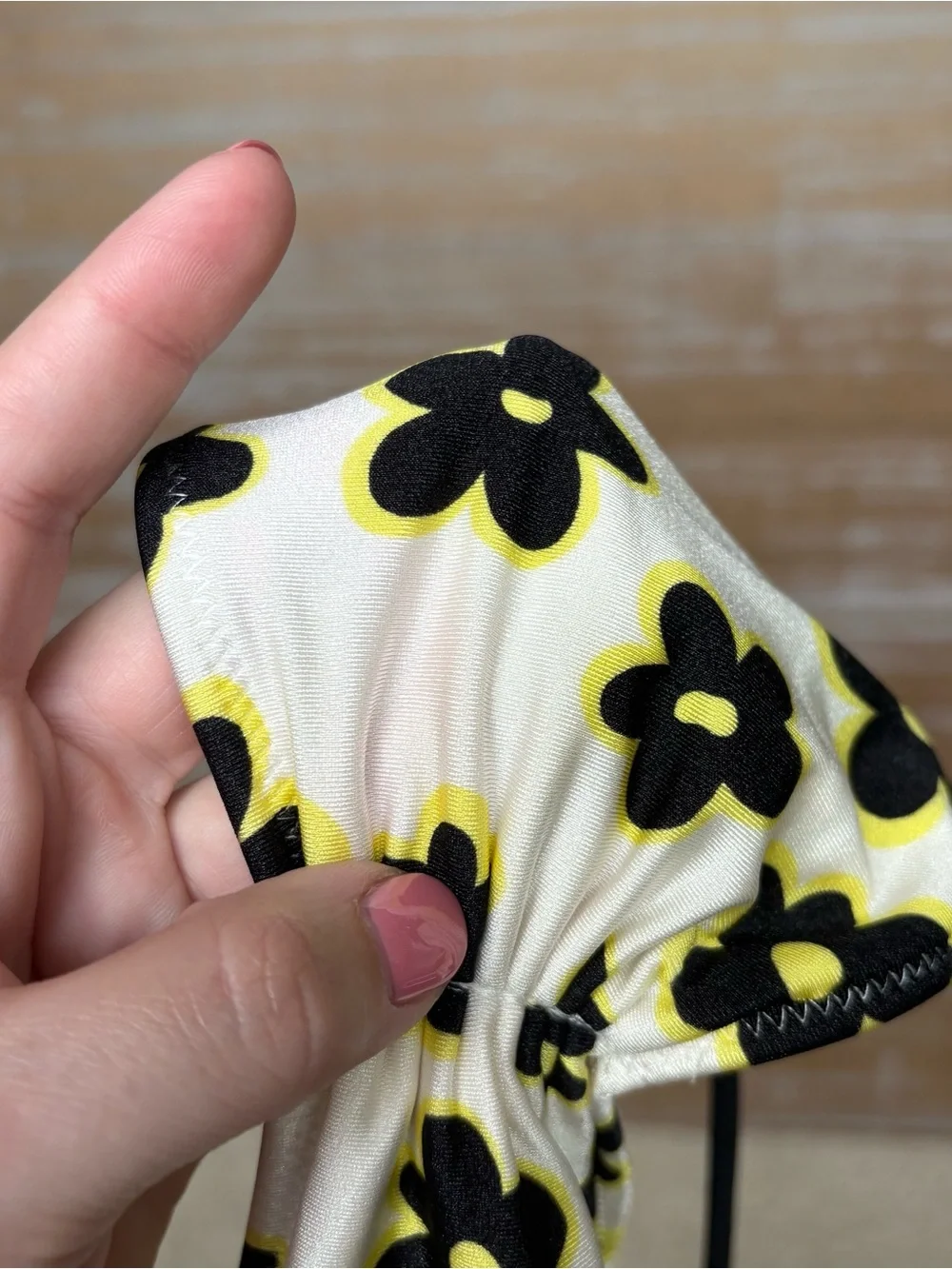 triangl swimwear White Bikini with Black and Yellow Floral Print